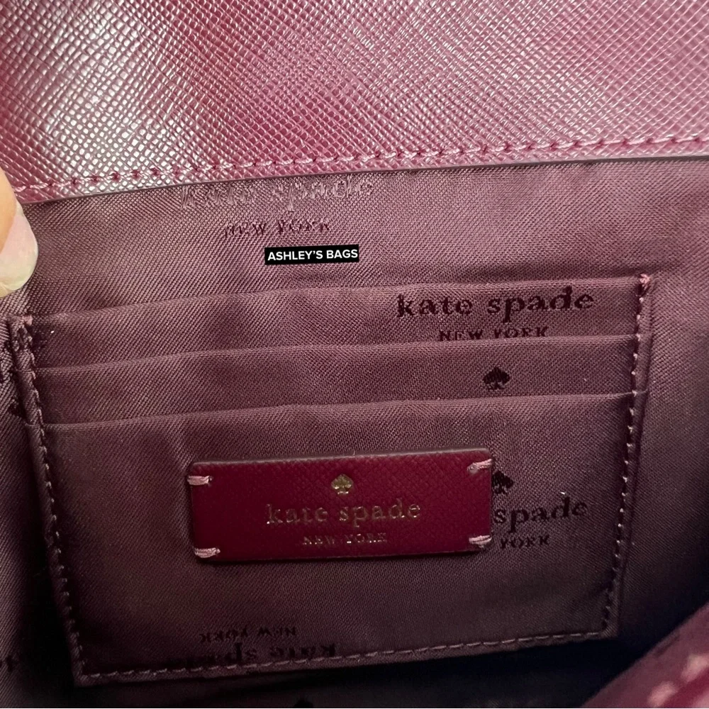 Kate Spade Staci Square Crossbody Handbag In Deep Berry - Picture 11 of 14
